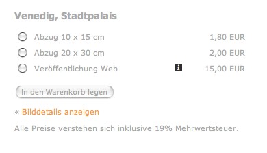 Screenshot Bestellfunktion