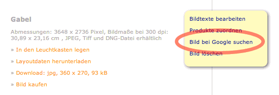 Screenshot Bildersuche